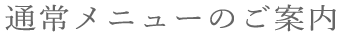 通常メニューのご案内
